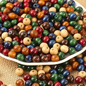 1000 count Colorful Wooden Beads 8mm Assorted Macrame Wooden Loose Spacer Bead  Color  Beads Painted Wooden Beads for  Bracelets Making8mm
