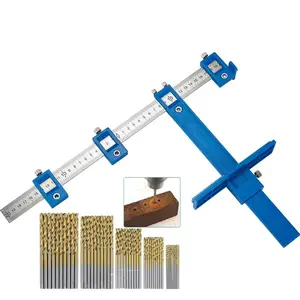 Woodworking Hole Positioner Jig, Multifunctional Hole Positioner for Cabinet Door, Furniture Handle Hole Positioner, Professional Hand Tool for Woodworking