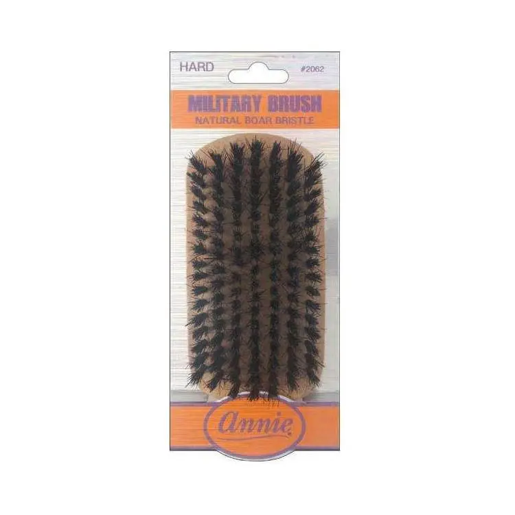 Hard Military Wave Brush with Reinforced Boar-Nylon Bristles and Natural Wood Handle for 360 Waves, Wavy Hair Routine for Short and Long Hair, Boar/Nylon Mix, Boar Bristle Brush
