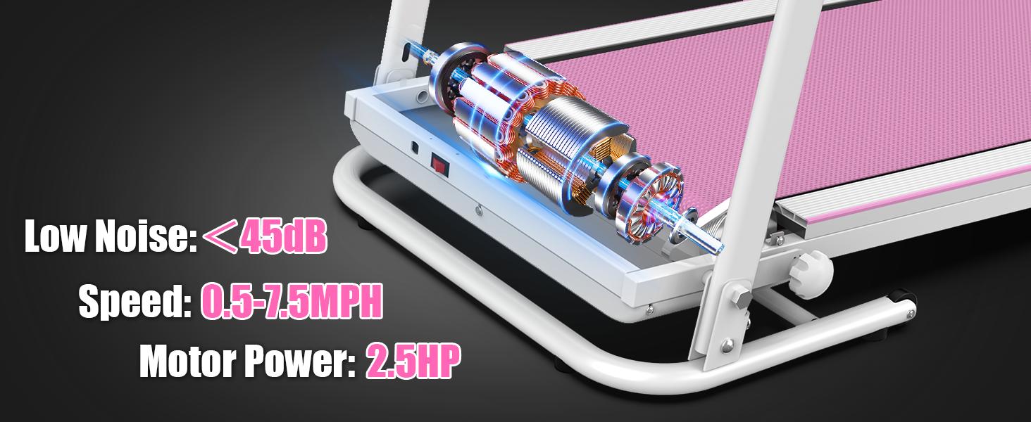 LIVIVOX 7.5 MPH Folding Pink Treadmill with Pulse Sensor 2.5HP Quiet Brushless Motor 265LBS Capacity Adjustable Speed LED Display Multi-Functional Smart Console Large Running Surface Foldable Easy Storage Home Office Fitness Equipment LIVIVOX 7.5 MPH Folding Pink Treadmill with Pulse Sensor 2.5HP Quiet Brushless Motor 265LBS Capacity Adjustable Speed LED Display Multi-Functional Smart Console Large Running Surface Foldable Easy Storage Home Office Fitness Equipment