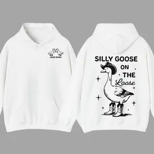Silly Goose On The Loose Hoodie, Goose Bumps Hoodie, 2 Sided Silly Goose Unisex Hoodie, Gift For Men, For Women