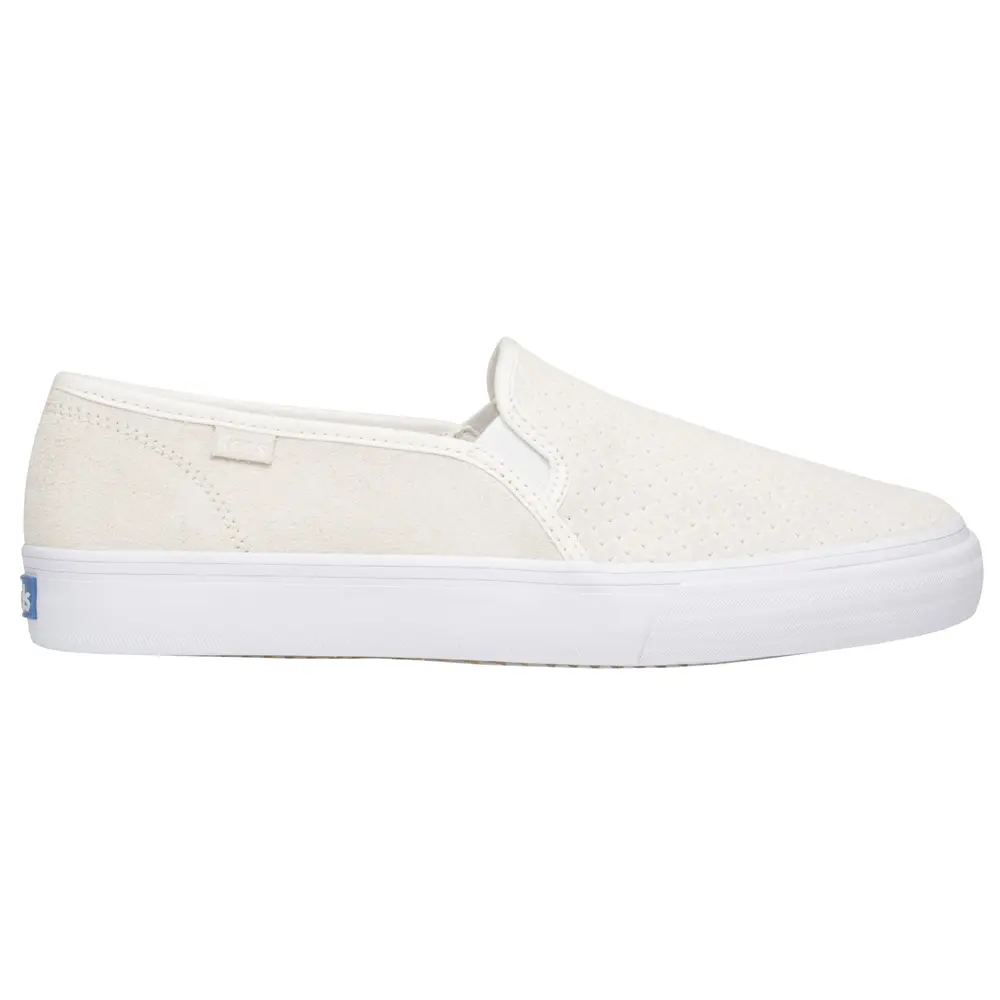 Keds Womens Double Decker Canvas Slip On Sneakers Shoes Casual - Off White