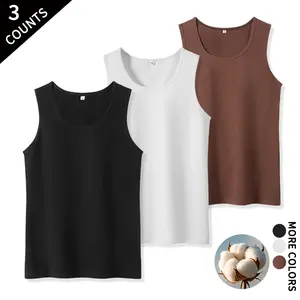 Versatile men’s slim-fit cotton undershirt sleeveless vest, trendy streetwear tank top for travel, workouts, and everyday layering