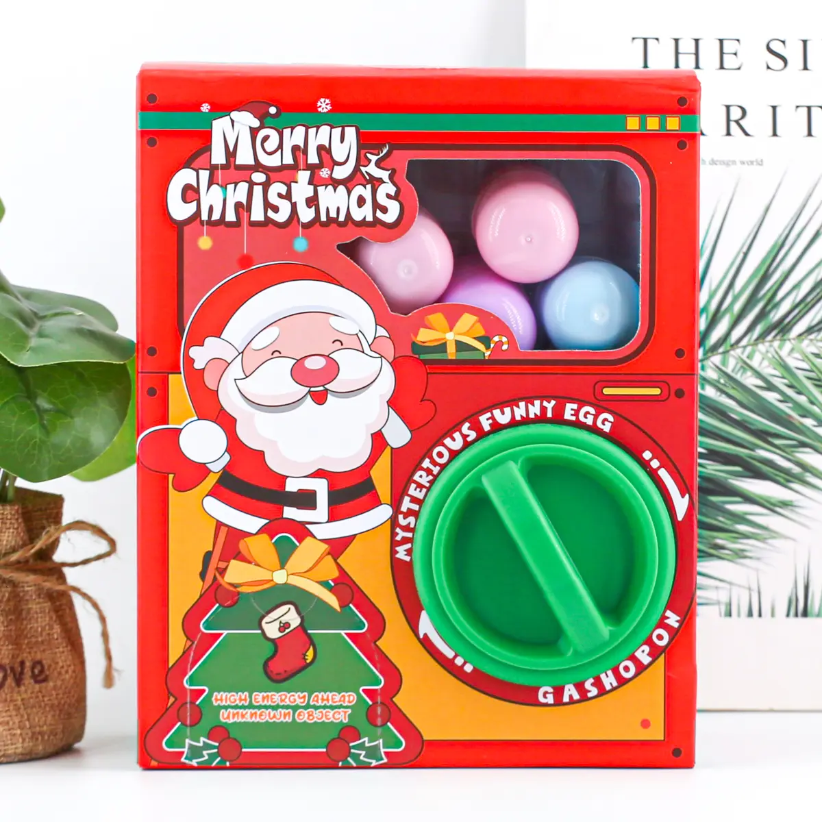 【SG Video】Random 1 count "Christmas Gem Surprise Gachapon Capsule Mystery Crystal Prizes,- Christmas Surprise Egg Toy, Festive Fun for Kids & Families, 16x20cm"