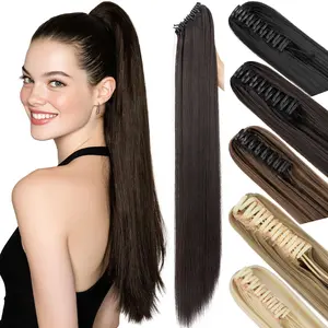 Ponytail Extension 26 Inch Claw Clip in Long Straight for Women Easy Attachment & Secure Fit Hair Enhancement