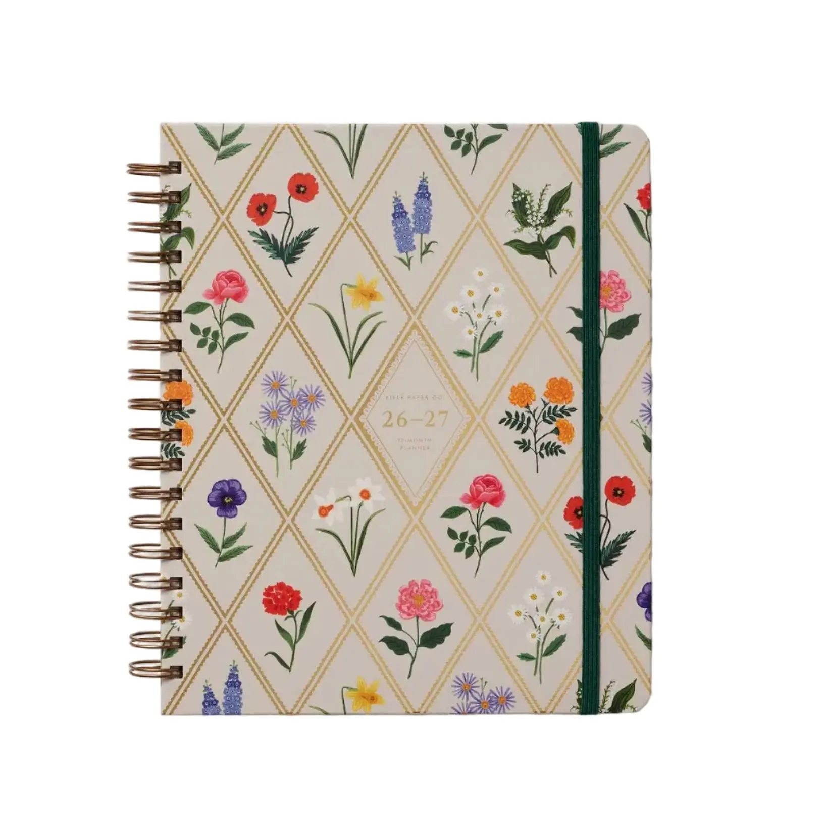Garden Party 17-Month Weekly Academic Hardcover Spiral Planner