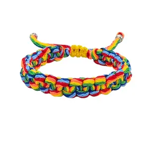 Rainbow Macrame Bracelet. Pride - LGBTQ Chunky bracelet