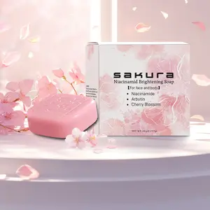 Cherry Blossom Soap Face Wash Bath Niacinamide Brightening Deep Cleansing Whitening Essential Oil Handmade Soap 100g