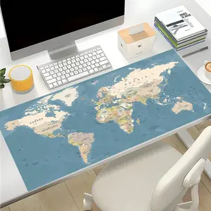 1 piece World map mouse pad with anti slip rubber base, perfect for office/gaming and home use, large-sized mouse pad