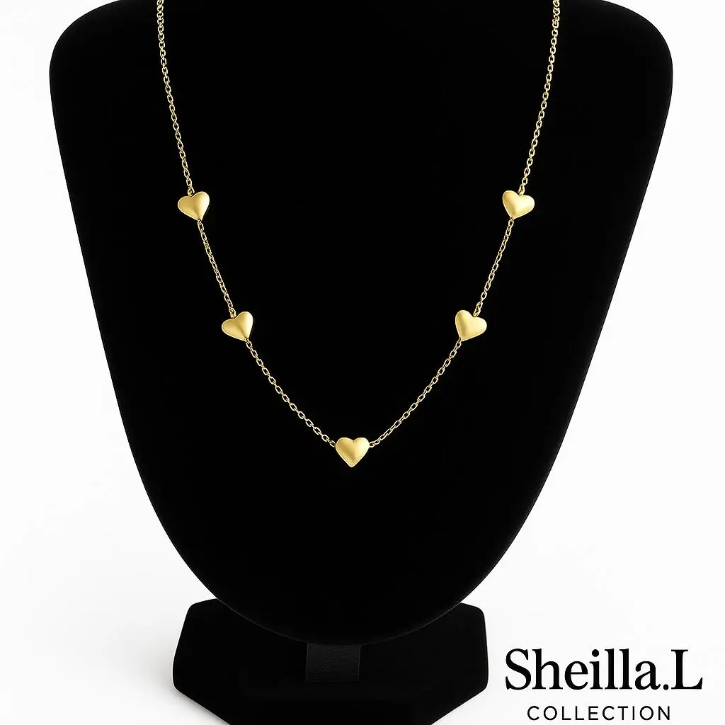 18k Gold Floating Heart Necklace