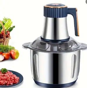 5L Large Capacity Stainless Steel Bowl, 500W Electric Food Processor. Can be used for grinding and chopping meat; an ideal meat grinder, fresh vegetable chopper, and pet food processor for the kitchen.