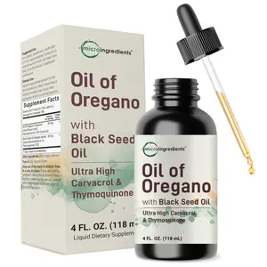 Micro Ingredients Oil of Oregano with Black Seed Oil, 4 fl oz, 2-in-1 Dropper