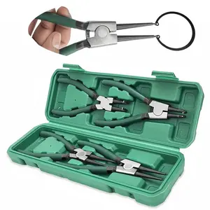 Professional Circlip Pliers Set, Snap Ring Pliers with Durable Metal Construction and Storage Box, Hand Tools for Home & Office