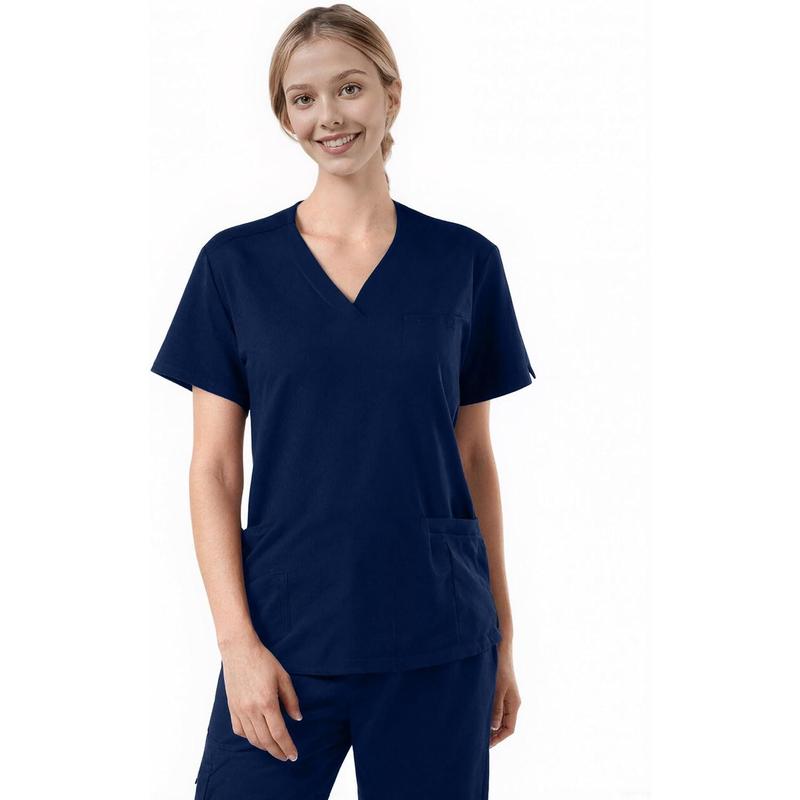 Women and men Soft V-Neck Scrubs Top  Stretch and Durable Fabric Medical Uniform