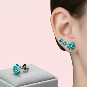 High-shine titanium alloy earrings with external spiral and flat bottom, body piercing jewelry, ear bone and cochlear studs