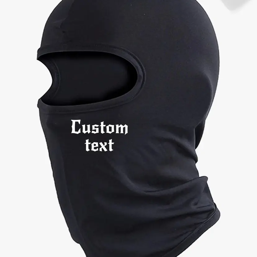 Custom text ski mask balaclava, full face mask unisex, polyester hat (PRESS ADD NOTE TO ADD CUSTOM TEXT )
