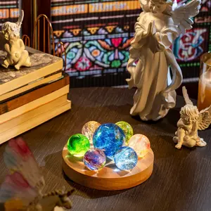 Artificial Crystal Decorative Ornament, 1/7 Counts Creative Desktop Decoration with Base, Home Decor for Living Room Bedroom, Gift for Boyfriend & Girlfriend