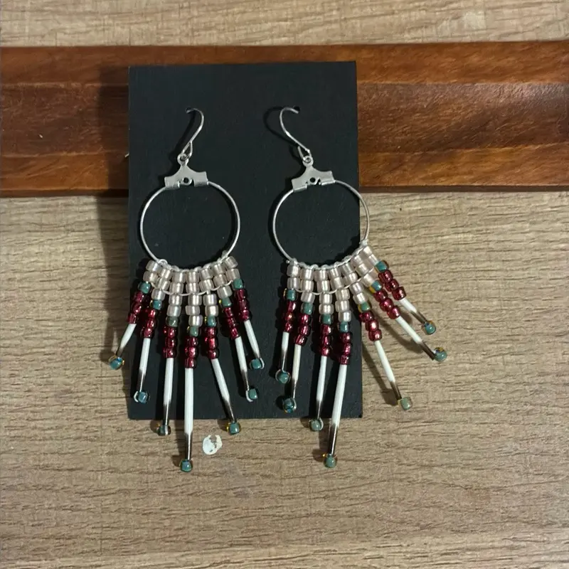 Beaded Alaskan Porcupine Quill Earrings