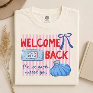 [Collection for Comfort Colors] Welcome Back Ice Packs Missed You Shirt, School Nurse Shirt, Nurse Appreciation Tee, Back to School Nurse Shirt, Funny School Nurse Gift, Healthcare Worker Tee, Nurse Office Shirt, Comfort Colors Nurse Tee, Gift for Nurse