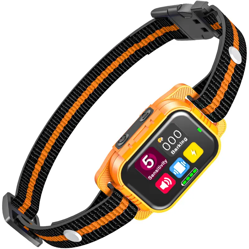[2026 Newest ]Smart Dog Bark Collar - Anti Barking Device for Large Medium Small Dogs, Stop Excessive Barking & Aggression Behavior, with 5 Modes & 5 Sensitivity, Indoor/Outdoor Use, Orange
