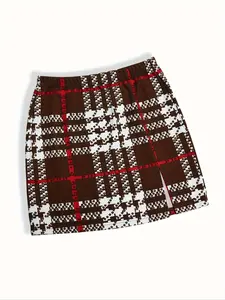 Versatile Best-Selling Casual Plaid Skirt, Stylish Short Plaid Dress for Women, Perfect for Everyday Wear, Trendy Fashion Choice, Vintage Skirt