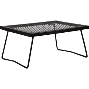 Portable Heavy Duty Steel Folding Campfire Grill, Over Fire Pit Cooking Grate Rack for Outdoor Camping Backyard Campfire Cooking