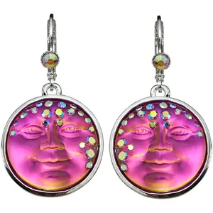 Goddess Mystic Seaview Moon 18mm Leverback Earrings (Sterling Silvertone/Mystic Iridis) (Copy)