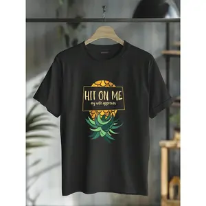 100% Cotton Casual Tshirt Women Men Upside Down Pineapple Subtle Swinger T-Shirt graphic tees men crop tops summer outfits for men summer tops T-Shirt