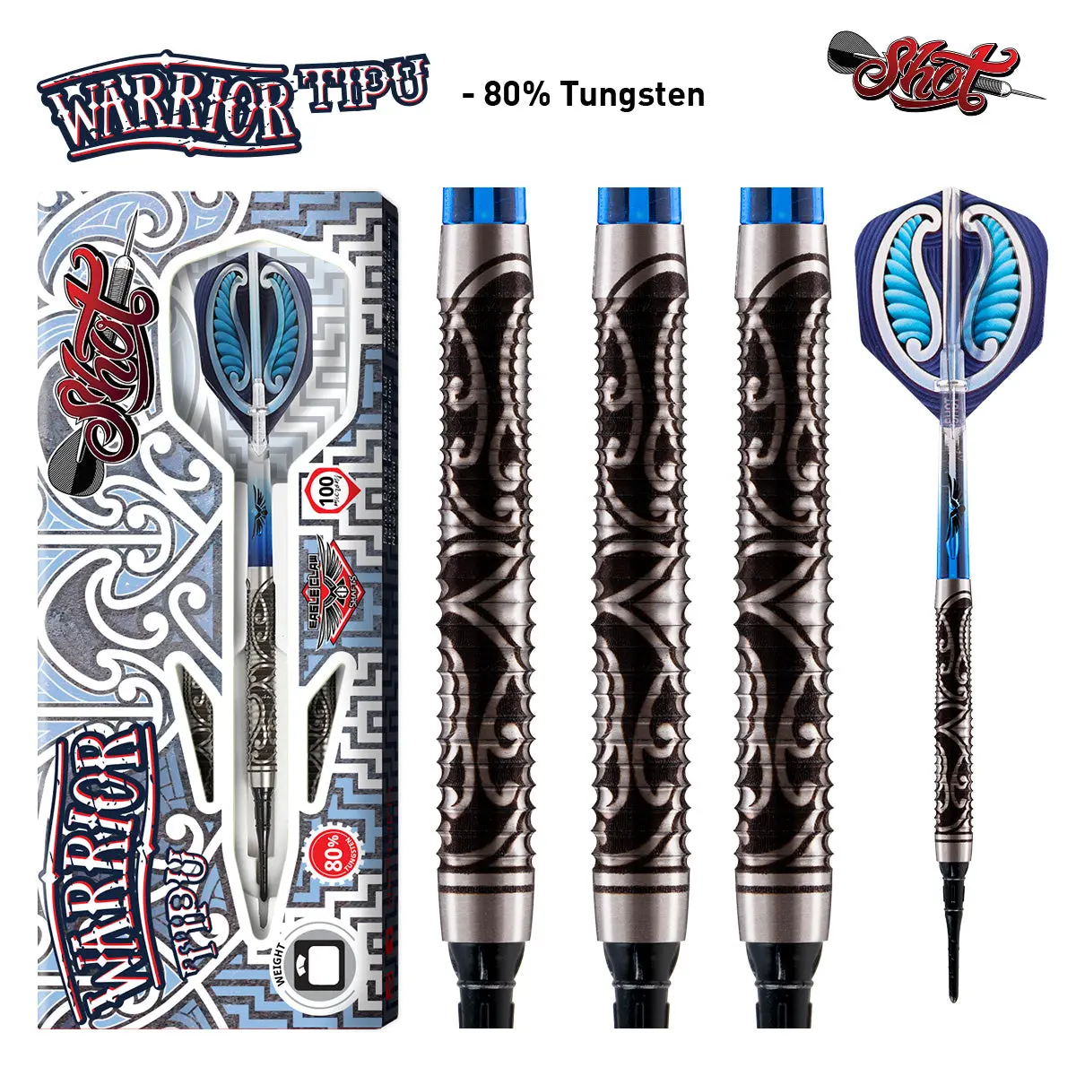 Shot Darts Warrior Tipu Soft Tip Dart Sets