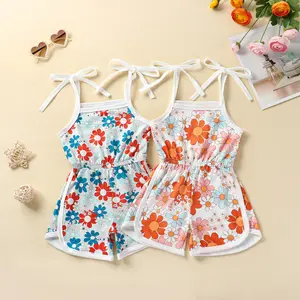 Infant Newborn Baby Girl Floral Romper Kids Spaghetti Strap  Jumpsuit Shorts Toddler Summer Overall Clothes