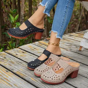 Women's Open-Toe Platform Sandals with Thick Comfort Wedge Sole & Patterned Design Versatile Summer Slide Shoes for Beach Vacation and Daily Wear Makapal tiktokshopspringglowup