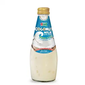Vinut Coconut Milk Drink Original Flavor with Coconut Jelly Plant Based Non-Dairy Lactose Free 290ml Glass Bottle Pack of 6 12 or 24 Ready to Drink Beverage - Juice