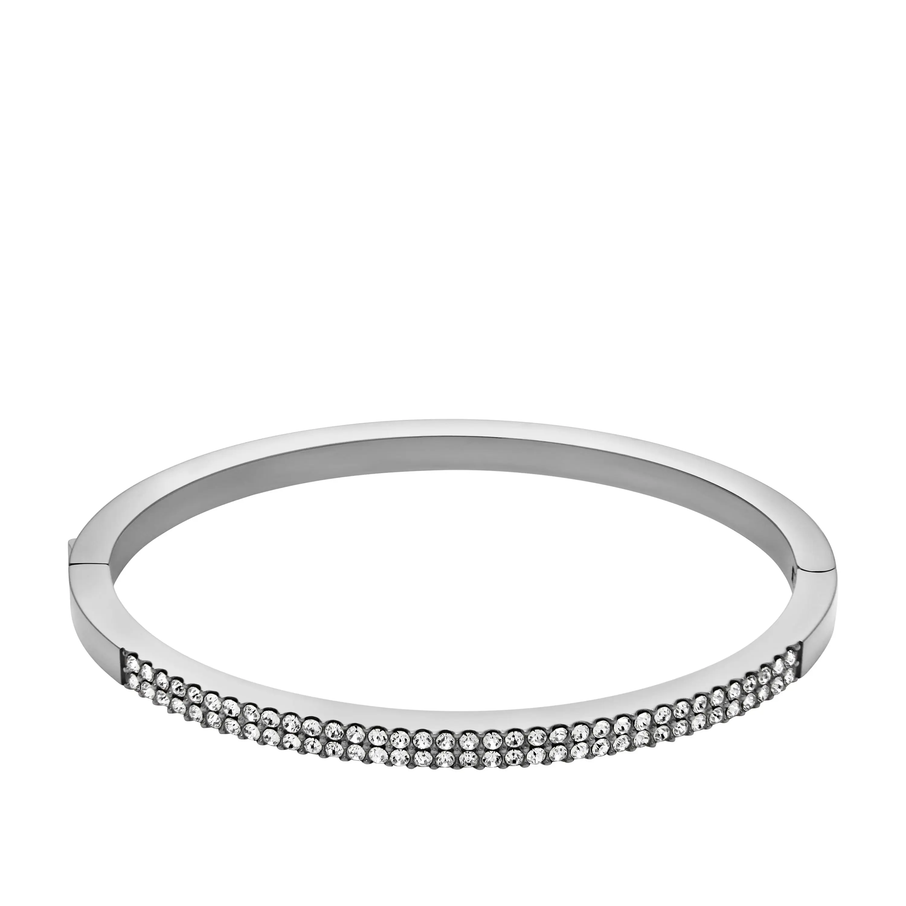 Fossil Women's Ellis Pavé Glitz Stainless Steel Bangle Bracelet