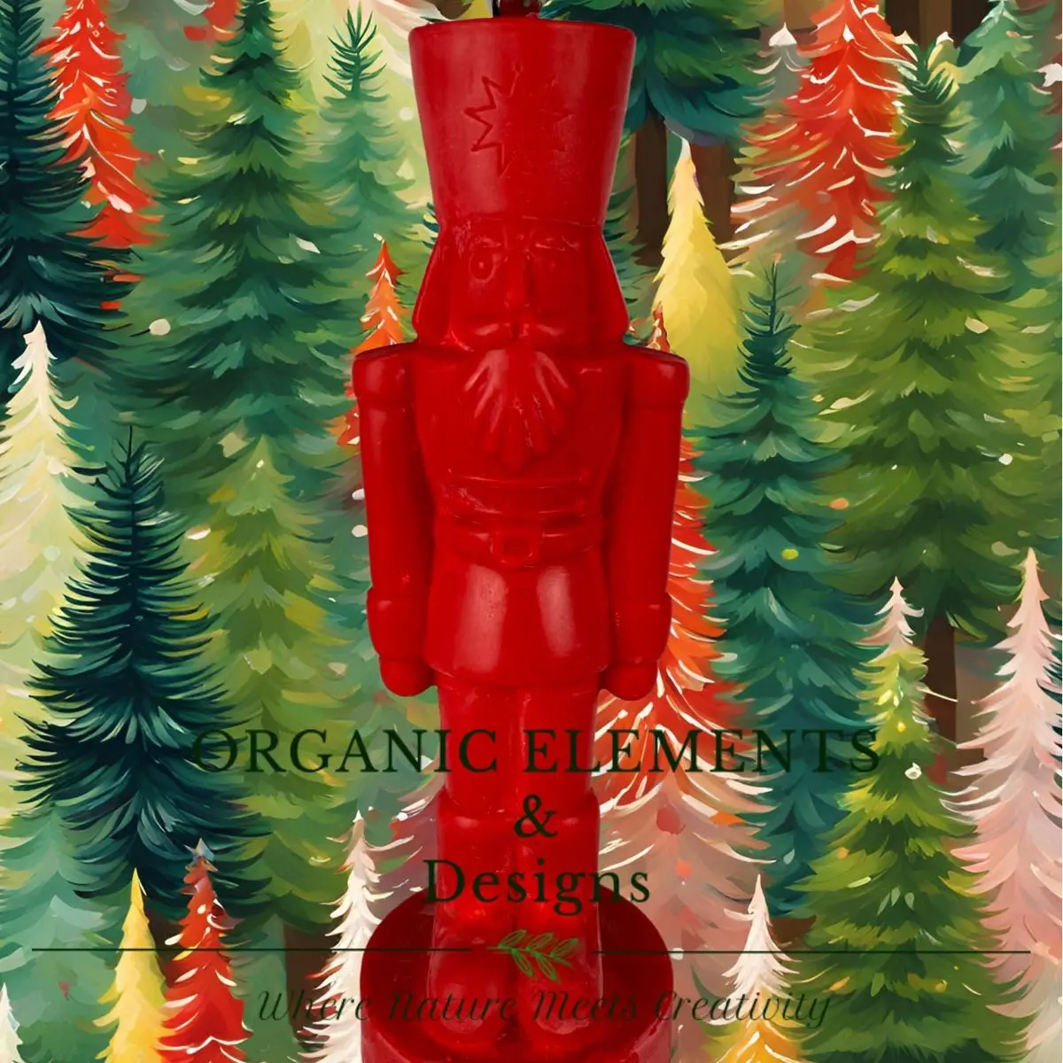 Red Nutcracker Pillar Unscented Candle - holiday Christmas Home Decor Ornament -  Decoration