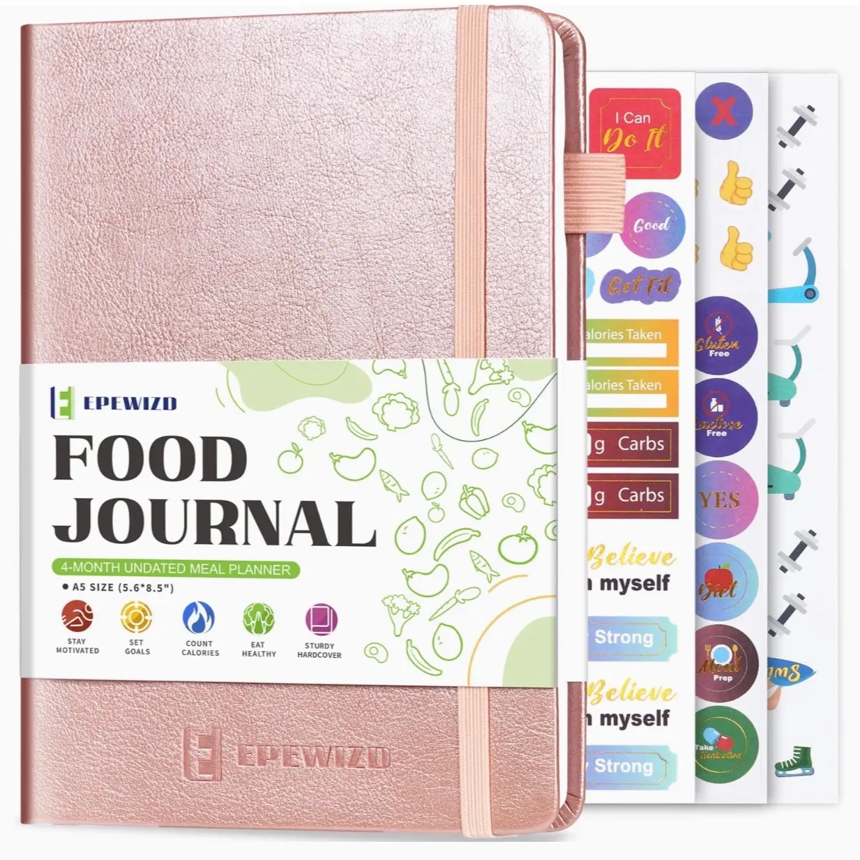 Food Journal Meal Planner Weight Loss Journal for Women Men Daily Food Wellness Diary to Count Calories Nutrient Intake Track Health Achieve Diet Fitness Goals