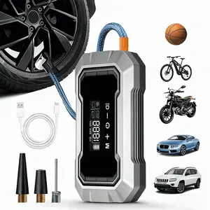 NARBELL Tire Inflator Air Compressor, Digital Car Tire Pump 12V DC, Portable Car Accessories for Men, Electric Air Pump 150 PSI For Car Tires, Bikes, Football, Preset Tire Pressure & Auto Shut off