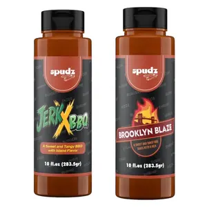 Spudz Brooklyn Blaze & Jerk BBQ Combo Pack, Honey-Based Spicy Flavor Sauce & Dip for Cooking Essentials