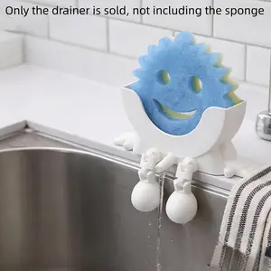 3D Printed Creative Sponge Holder, Fun Decorative Kitchen Sink Organizer, Fits Scrub Daddy Sponge, Funny Desktop Storage Rack for Cleaning Tools, Countertop Storage