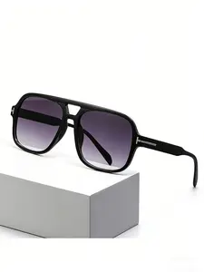 Men's Fashion Sunglasses, T-Shape Dual-Bridge Frog Frame, Pilot Style Uv400 Protection, Sunshade Eyewear, Anti-Uva/uvb