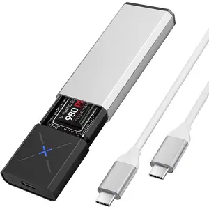 M.2 NVMe PCIe SSD Enclosure Adapter Tool Free , NVMe to USB C 3.2 Gen 2 10Gbps PCIe External Enclosure, Supports M-Key/B+M Key, with UASP Trim for 2230/2242/2260/2280 SSD