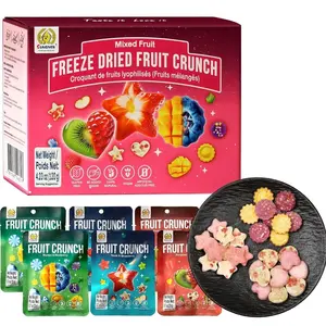 SUNGIVEN Freeze Dried Fruit Crisps Crunch Mixed Fruit 6 Packs Gluten Free Made with Fruit Vegan Healthy Snacks Ready to Eat for Yogurt Dessert