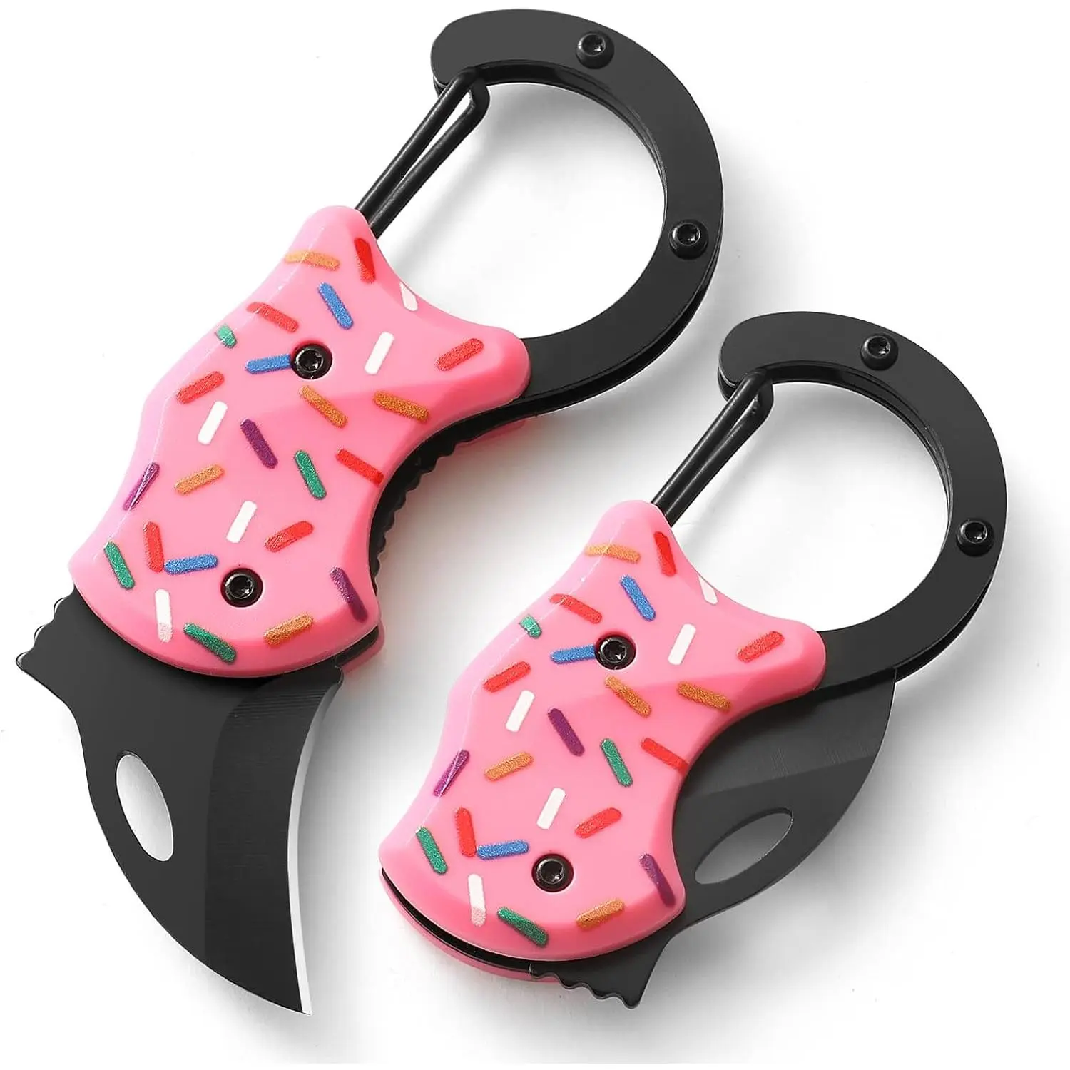 Donut Folding Pocket Utility Knife,1.34''Blade Small EDC Knife,Pink Pocket Knife for Women Men,Cute Folding Knife Box Cutter,Perfect Christmas Gift for Women(Donut) pink  toolsSurfoze