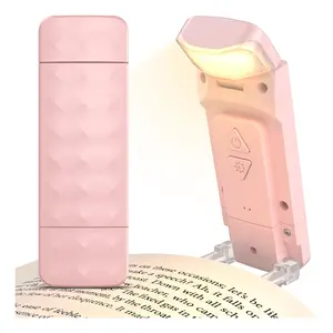 Rechargeable Book Reading Light, Eye Caring Reading Light Clip on Book with 3Colors Temperatures & 5 Brightness Levels, Portable LED Clip on Bookmark Lamp for Bookworms