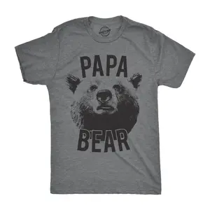 Mens Papa Bear T shirt Funny Fathers Day Idea for Dad Papa Hilarious Husband Mens Funny T Shirts Cool Vintage Fashion T-Shirt Gift Classic Menswear Dad Joke Apparel for Men Novelty Tees for Guys Dark Grey