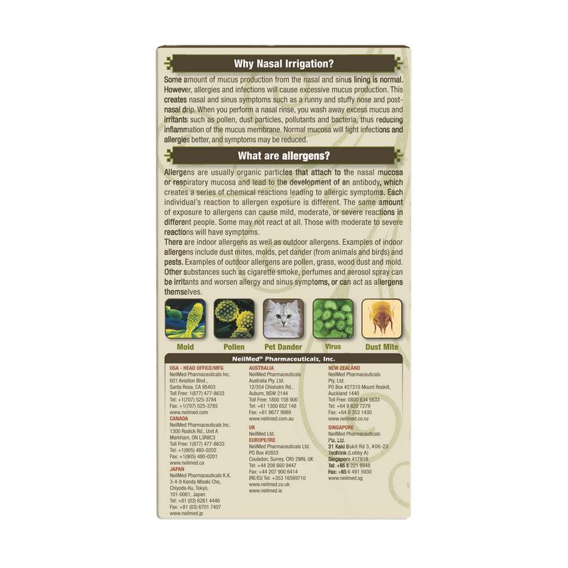 NeilMed Porcelain Neti Pot 8oz with 30 Premixed Sinus Rinse Packets for Natural Allergy Relief Nasal Wash Cleaner Easy Flow No Spill Design