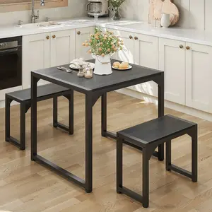For 2,    Chairs - Kitchen   For 2  Steel Frame, Desk  2 Benches For Small Space, Space Saving    For Restaurant, Kitchen, Living Room set Dining with Table White Glass Door Wardrobe Versatile Square Air Fryer Window
