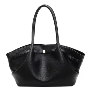 Pebbled Leather Tote Bag for Women - Large Capacity Minimalist Purse, Convertible Top Handle & Shoulder Bag for Work, Commute, and Travel