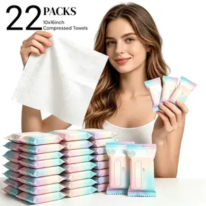 Extra Large Compressed Towels,Disposable Towel Thicker(10" x16") 22/44/66/88/110/132 Bulk Set Disposable Compressed Washcloths for Travel & Camping, Soft Compressed Face Towels for Daily Use & Camping Essentials