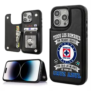 Mexican Soccer Team Cruz Azul Pattern Casing For iphone 17 16 15 14 13 12 PRO MAX PLUS AIR PU Leather Stylish Gift Shockproof Protection Anti-Drop Protective Protector Phone Cases shell Cover High quality and durable L1703