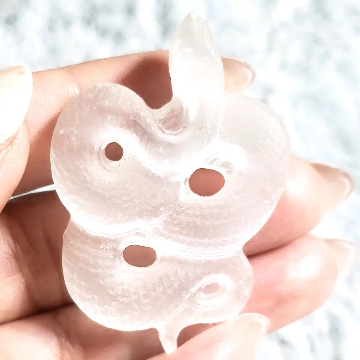 Selenite Snake Gemstone 2 Inch Satin Carving - Natural Crystal with Elegant Design, Ideal for Home Decor